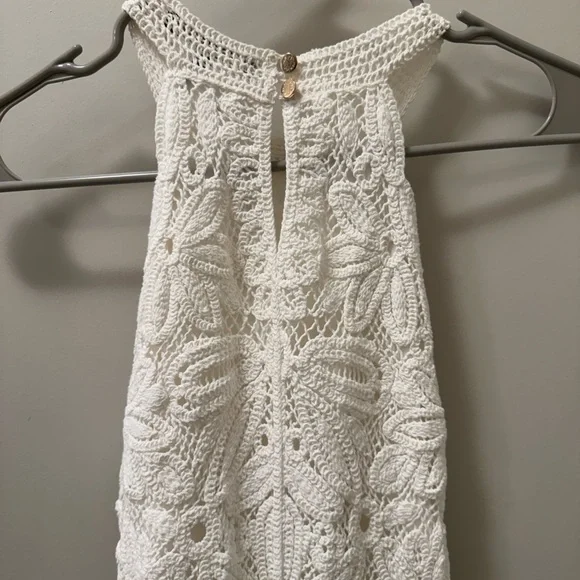 Maje White knit midi dress Lace Halter-Style Maxi Dress - Picture 9 of 11